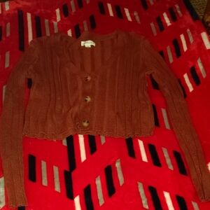 Aeropostale Rust Button-Up Cardigan